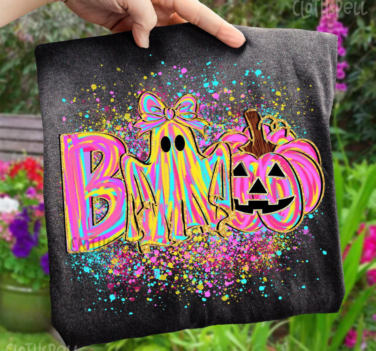 Boo colorful splatter tshirt