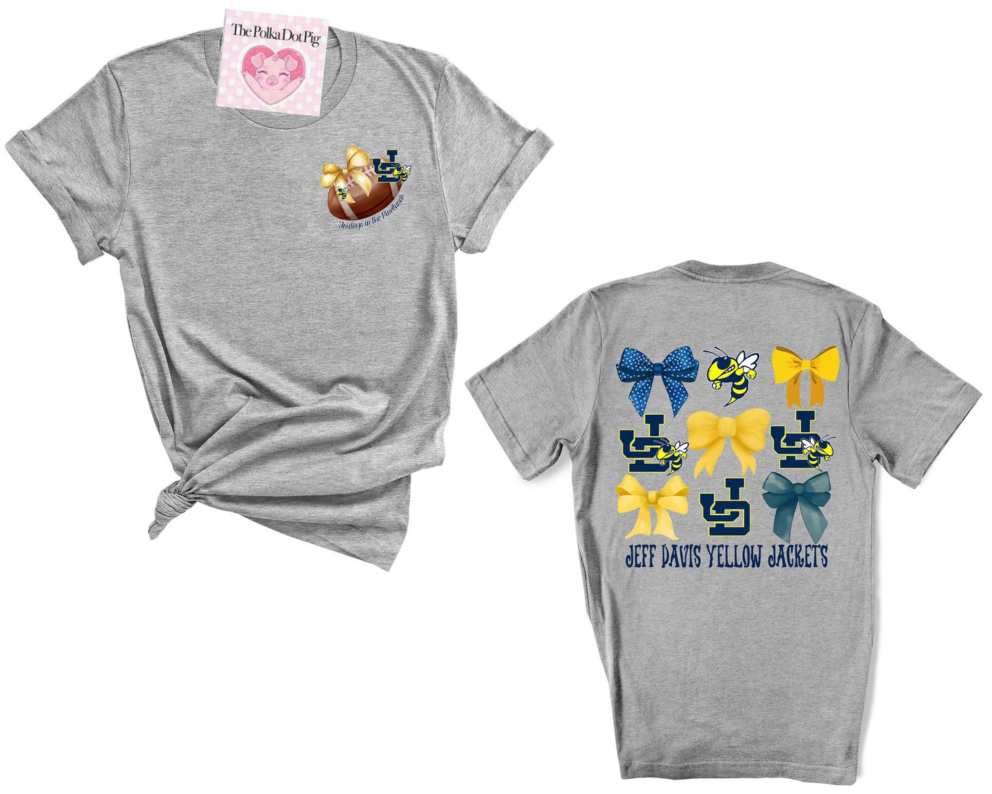 Jeff Davis yellow jackets bows, bees, and JD’s tee