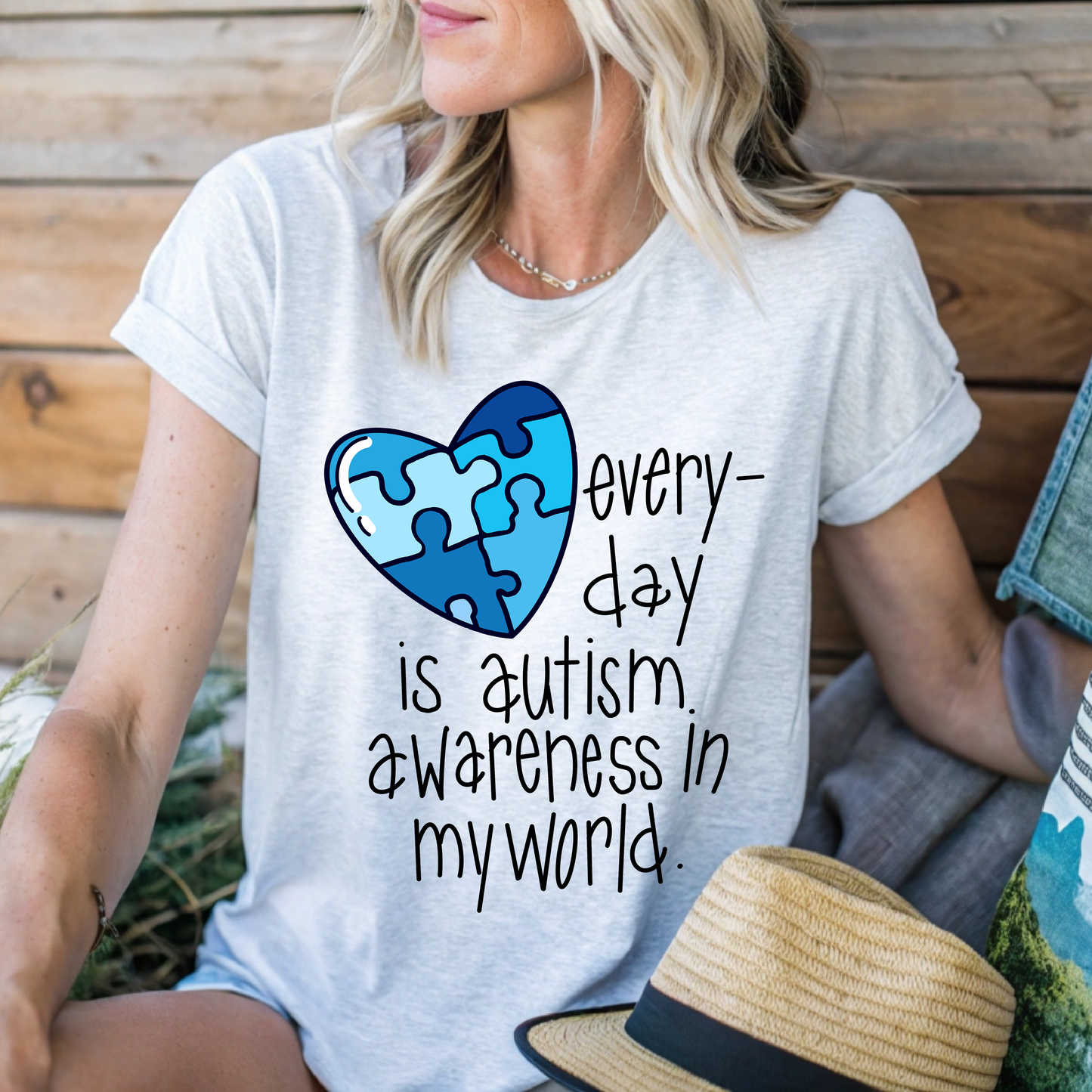 Every day is autism awareness in my world black letters DTF or Sublimation Transfer ONLY (Copy)