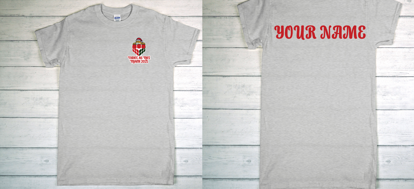 Thrice as Nice Miami Cubing Cubers Pocket design Tee