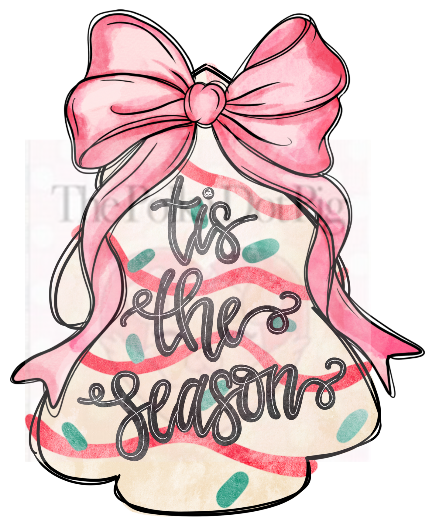 Tis the Season Christmas Tree Cake PRINT ONLY
