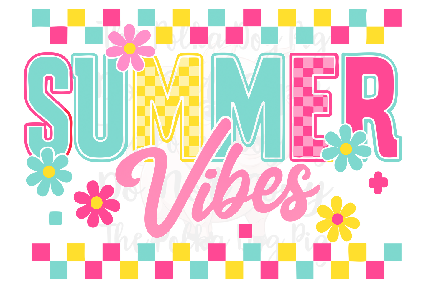 Summer Vibes Checkered transfer ONLY