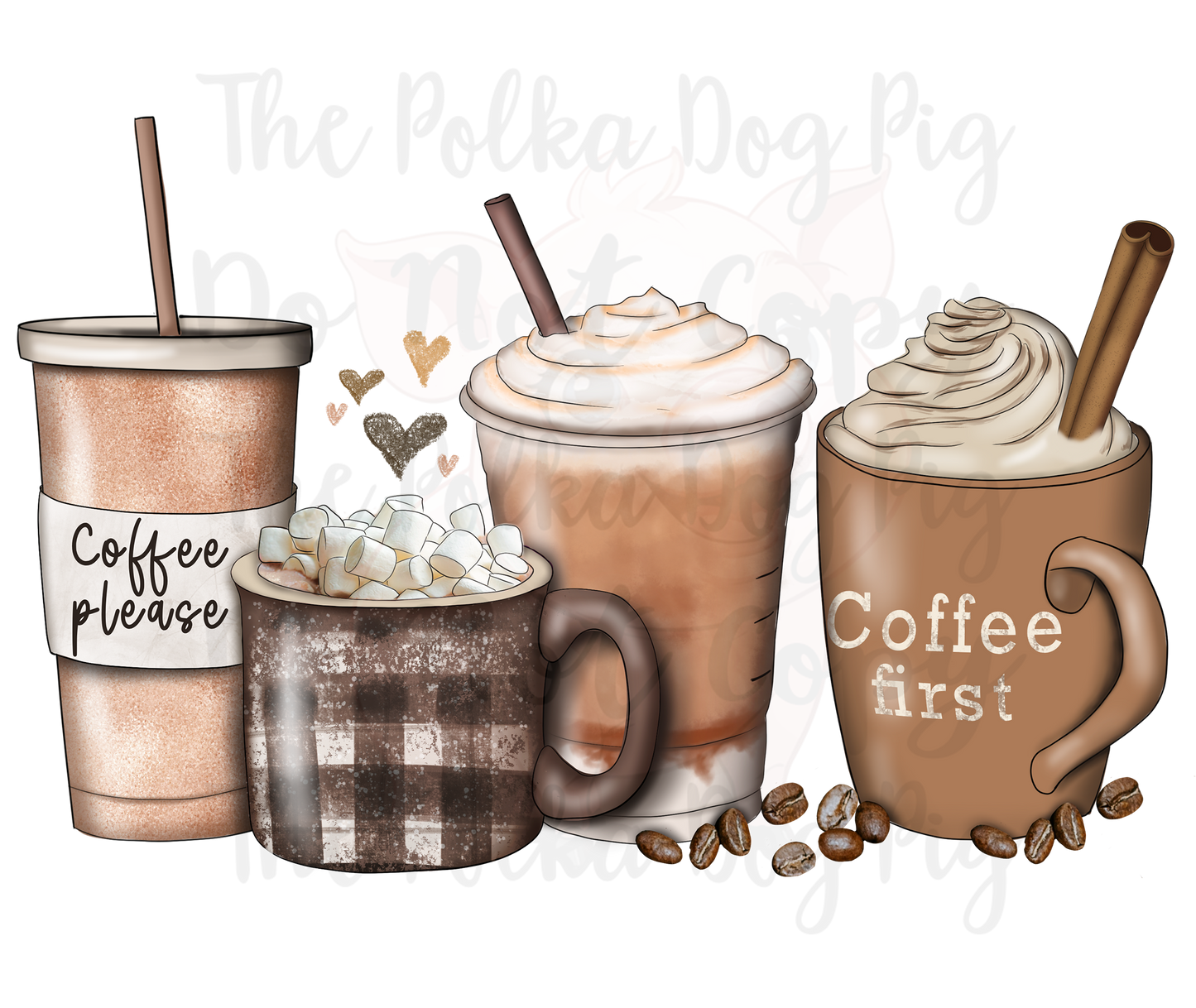 Coffee Cups print only