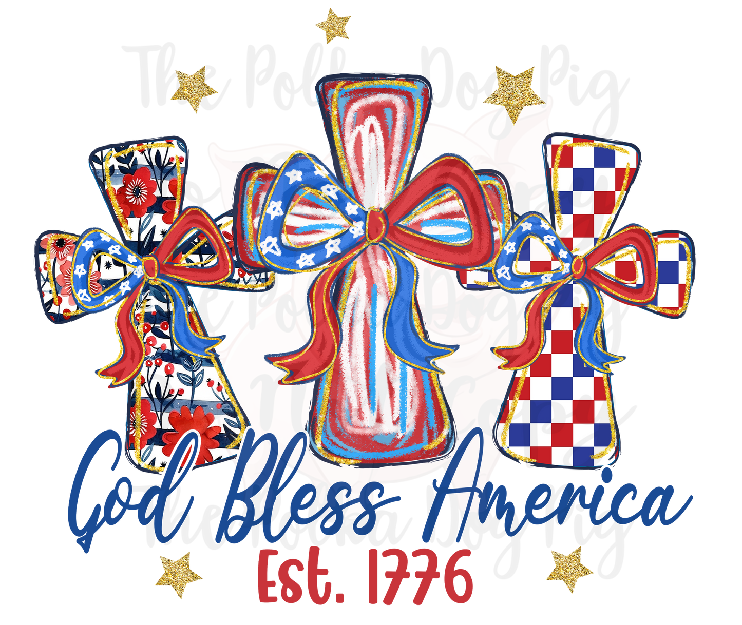 3 Cross God Bless America transfer ONLY