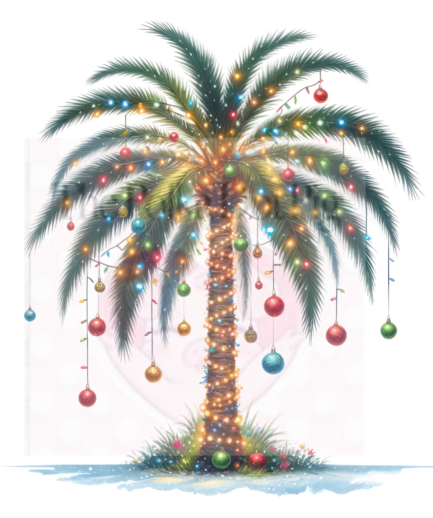 Christmas Palm Tree print only
