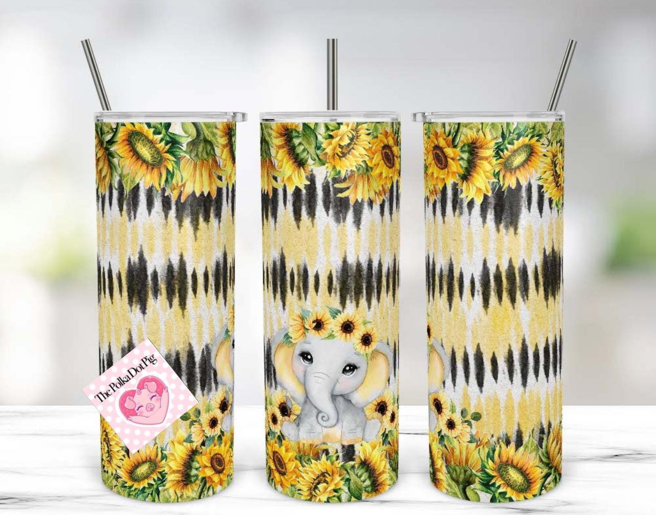 Sunflower Elephant Tumbler