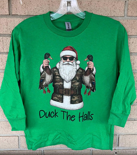 Duck the halls redneck Santa tee