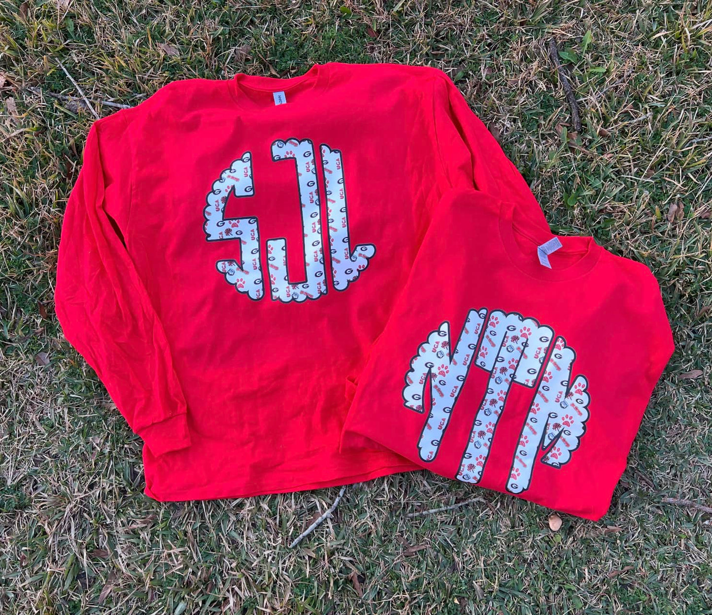 Ga initial monogram tees