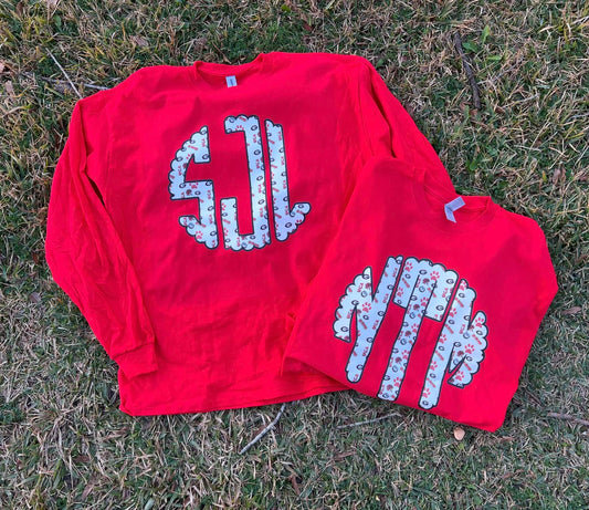 Ga initial monogram tees