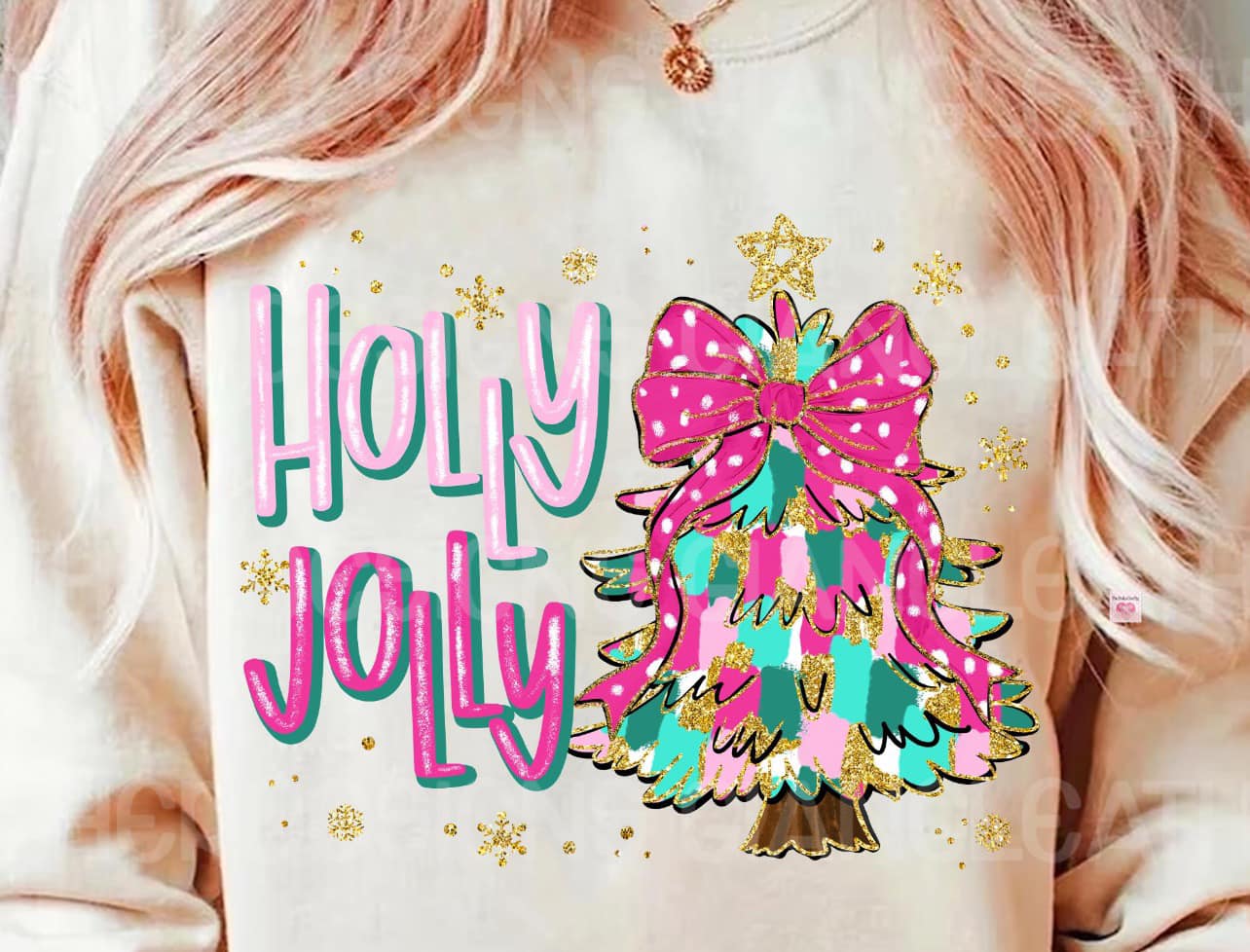 Holly jolly colorful Christmas tree shirts