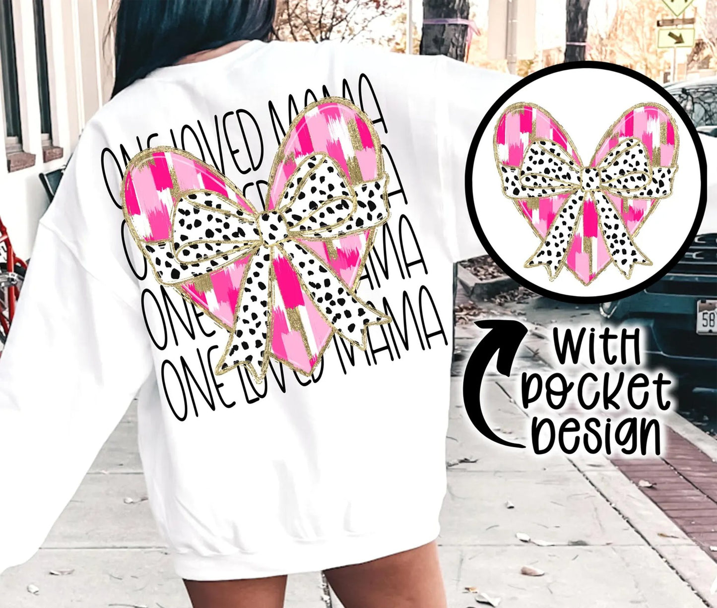 One Loved Mama Repeating with bow shirts