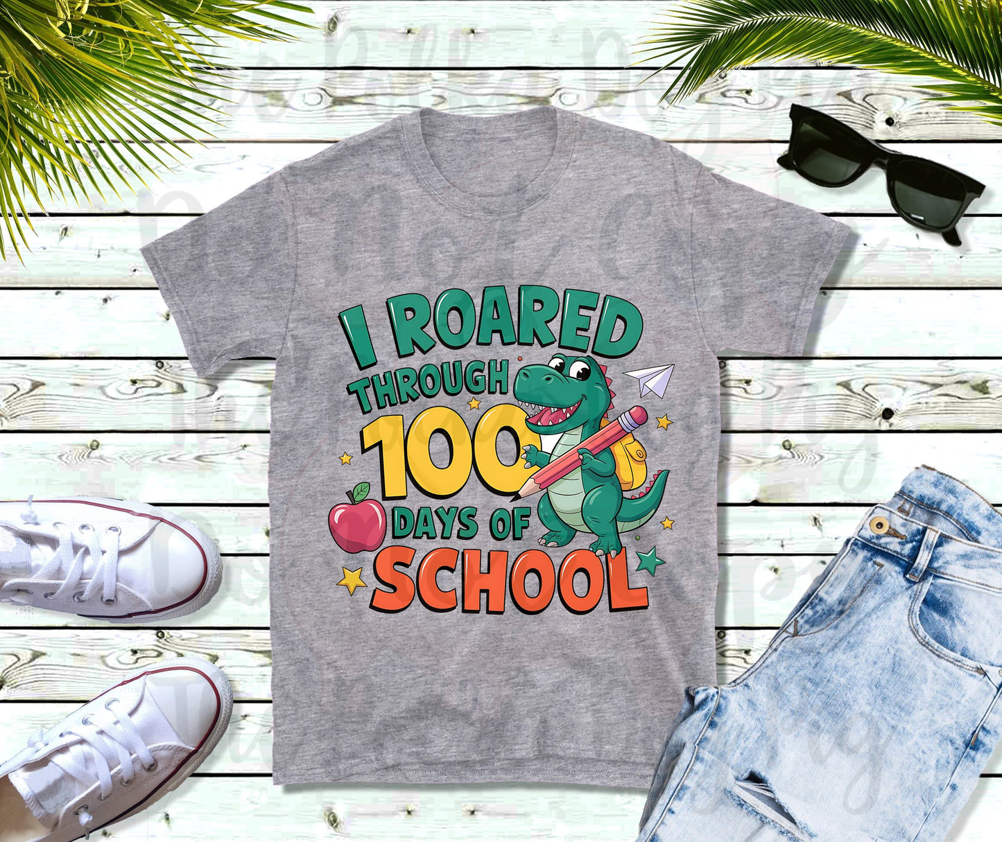 i roared through 100 days of school tee