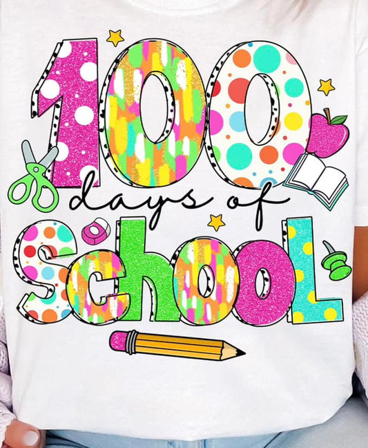 polka dot 100 days of school tee