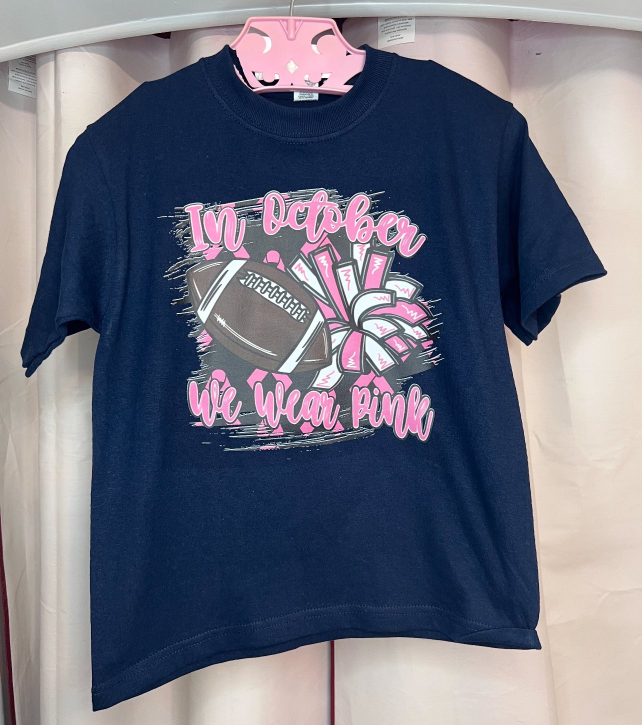 In October we wear pink football tee