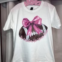 In October we wear pink football with pink bow tee