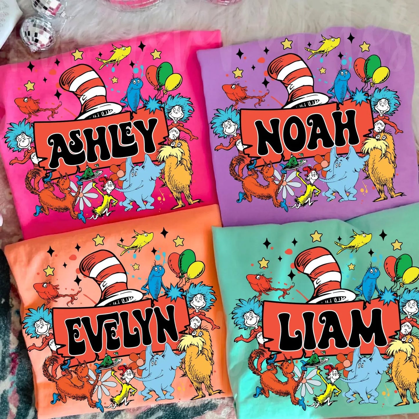 Custom Dr. Seuss tees for Dr. Seuss day