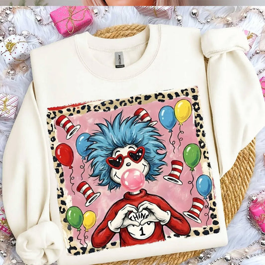 Partying Dr seuss  thing 1 tee