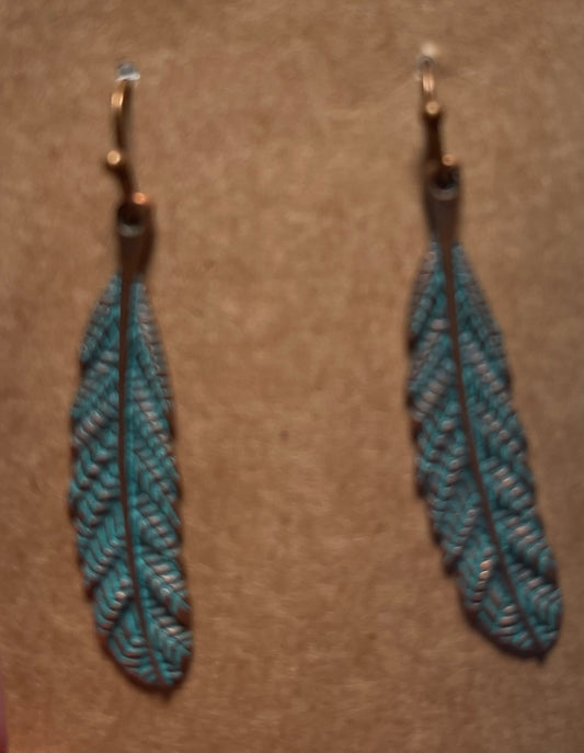 Feathers antique earrings