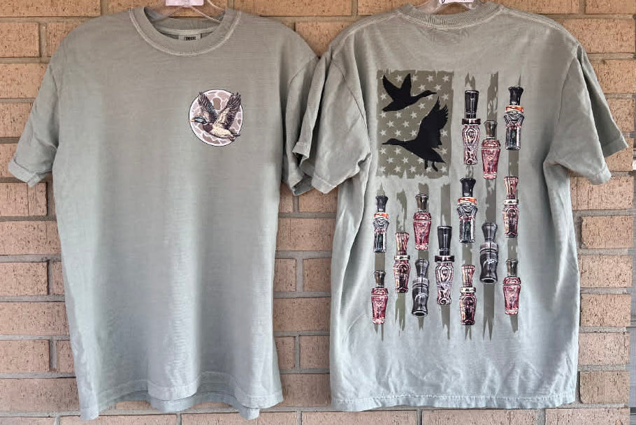 Duck call flag tee