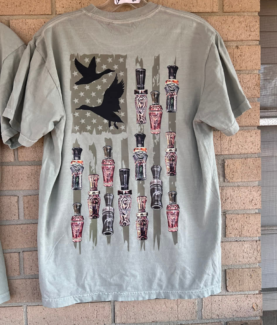 Duck call flag tee