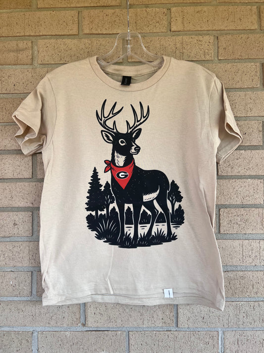 Deer with Georgia bandanna tshirt