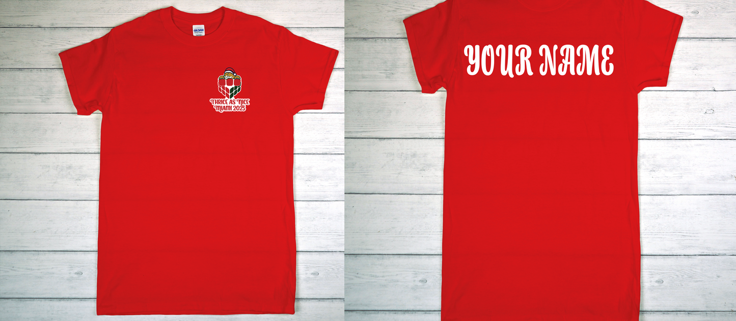 Thrice as Nice Miami Cubing Cubers Pocket design Tee