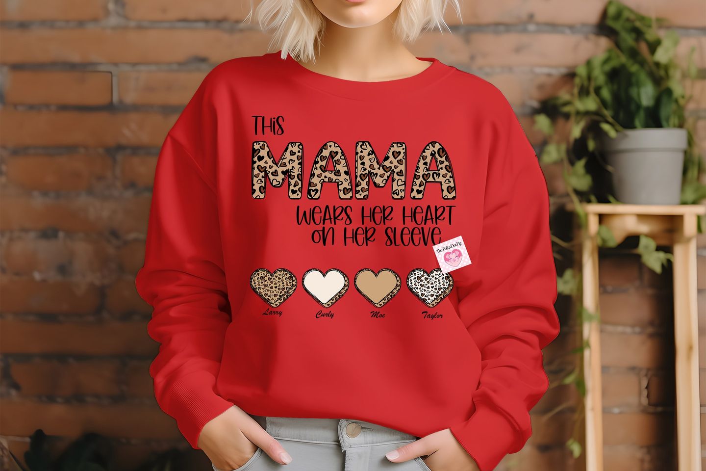 This Mama Wears Her Heart on Her Sleeve DTF or Sublimation Transfer ONLY