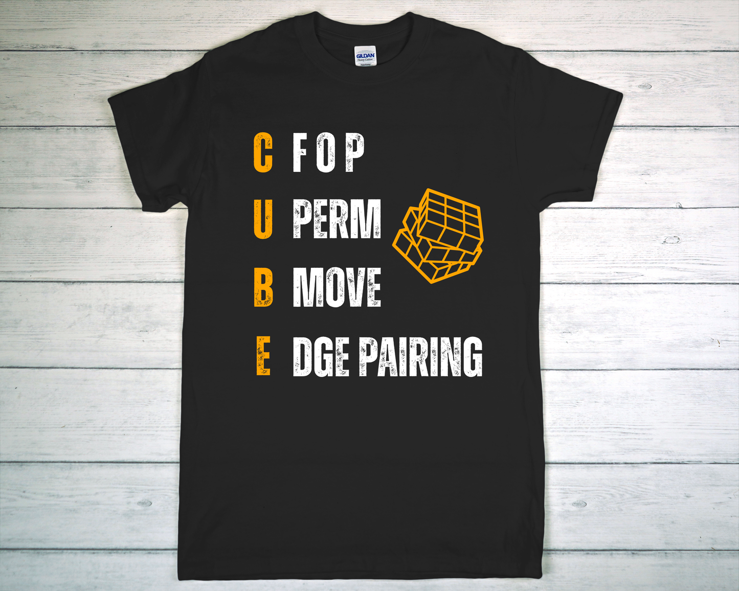 Cube gold and white logo tee