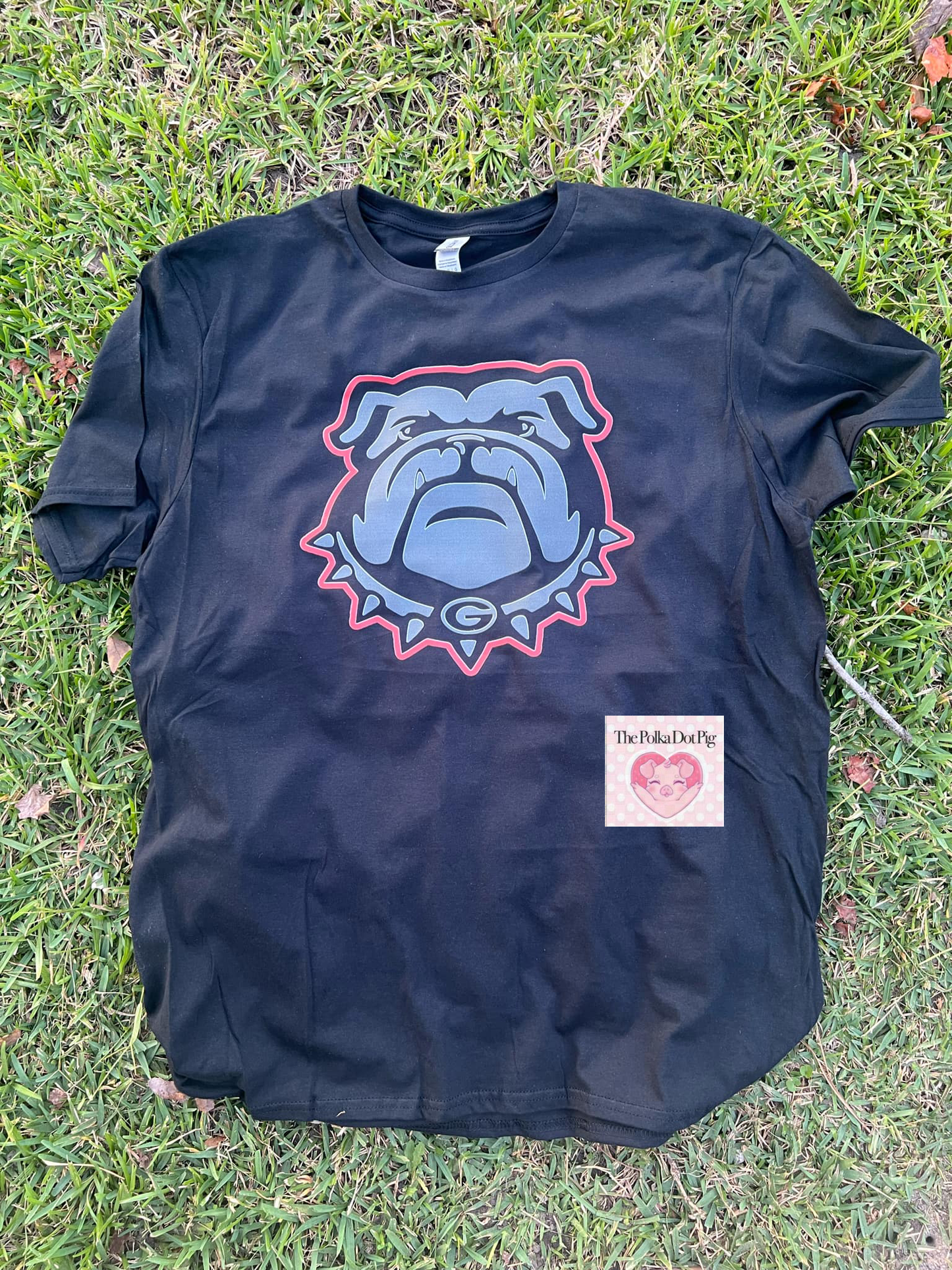 Georgia Bulldog Red and Grey print tee