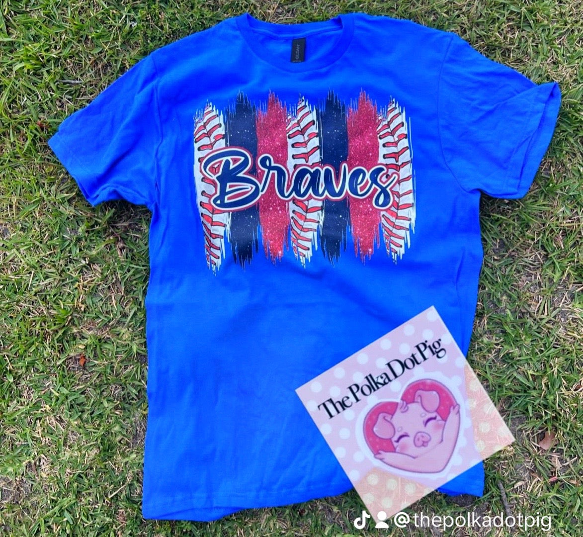 Braves tee with bleach swatches