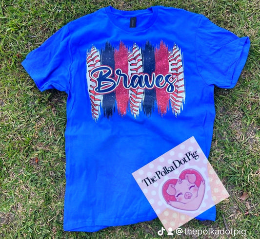 Braves tee with bleach swatches