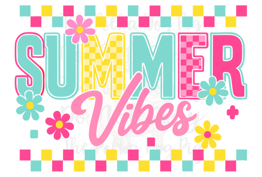 Summer Vibes Checkered transfer ONLY