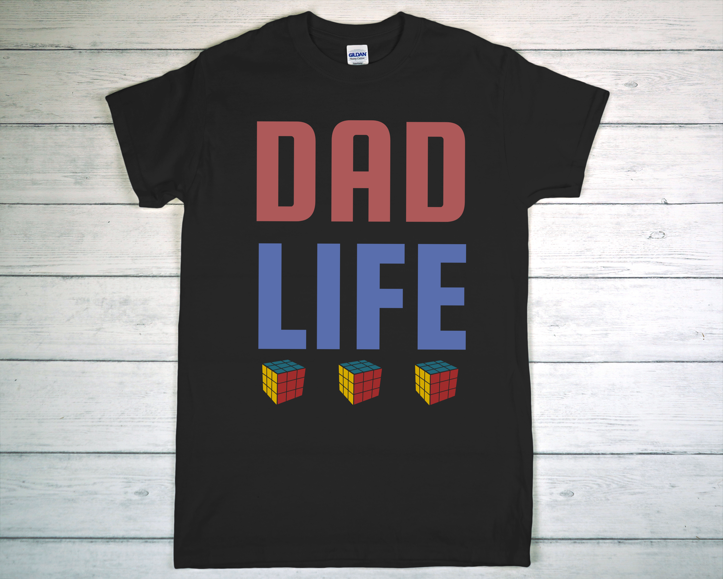 Distressed Dad Life with Cubes Tee