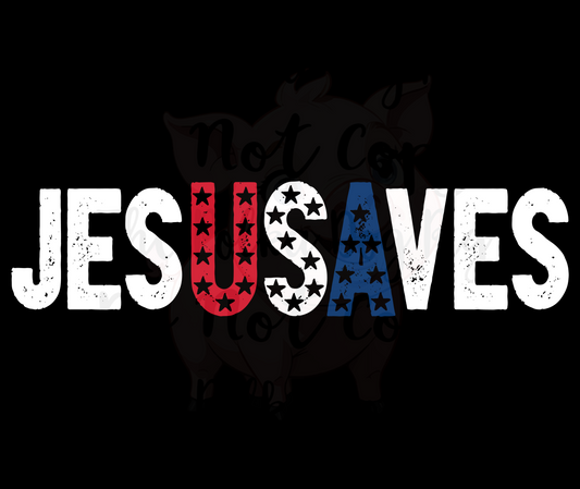 Jesus saves usa print only