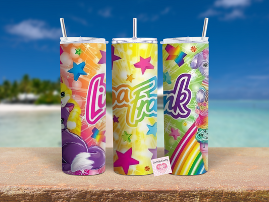 Colorful Cats and Dogs Lisa Frank Tumbler