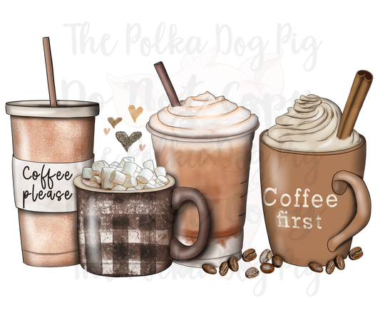 Coffee Cups print only