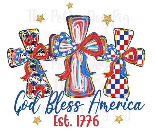 3 Cross God Bless America transfer ONLY