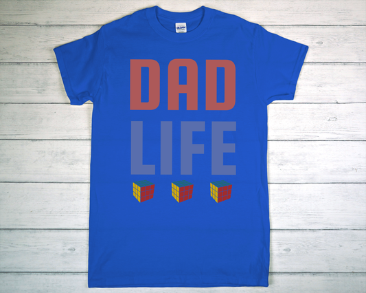 Distressed Dad Life with Cubes Tee