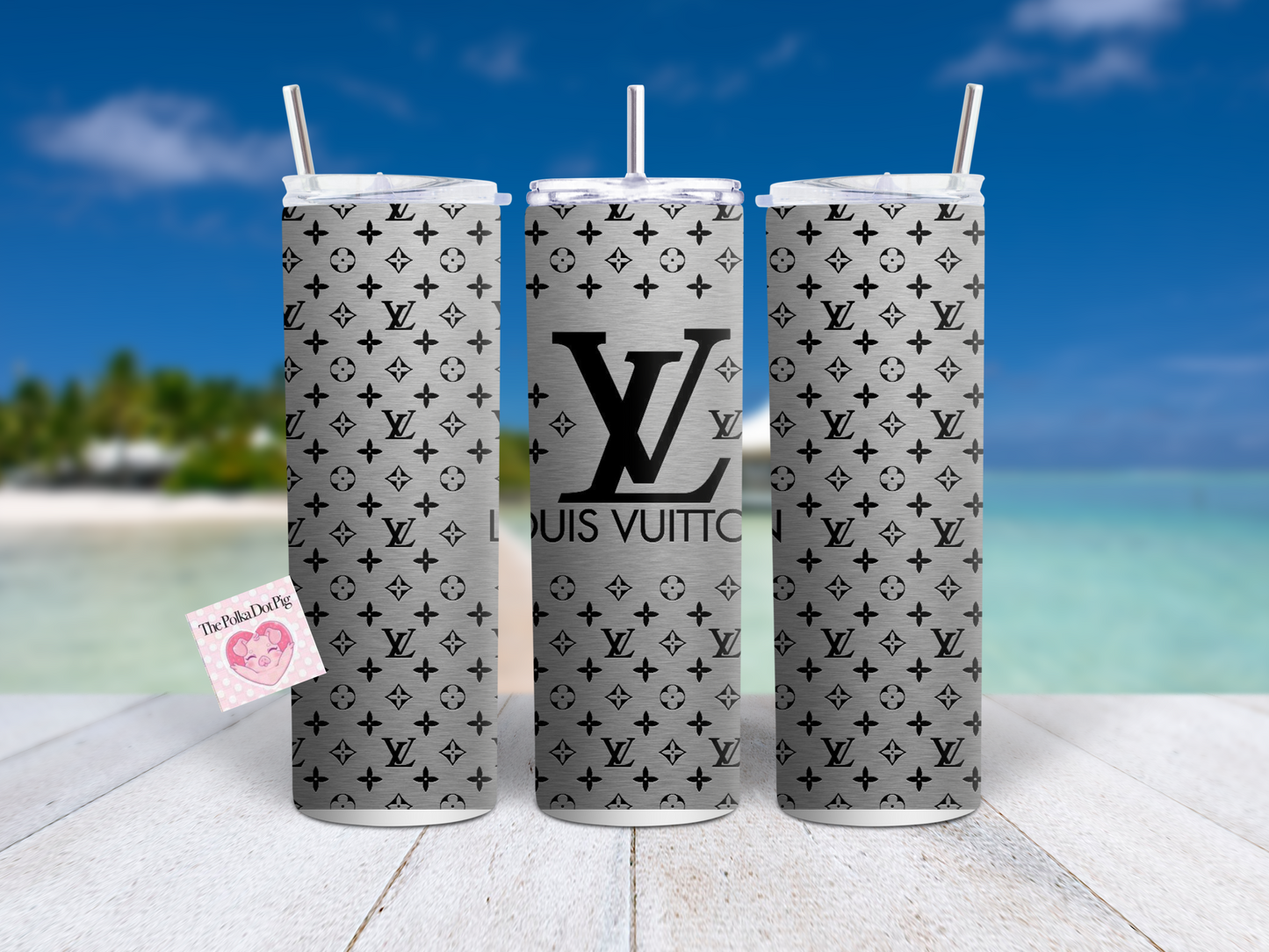 LV Grey and Black Tumbler