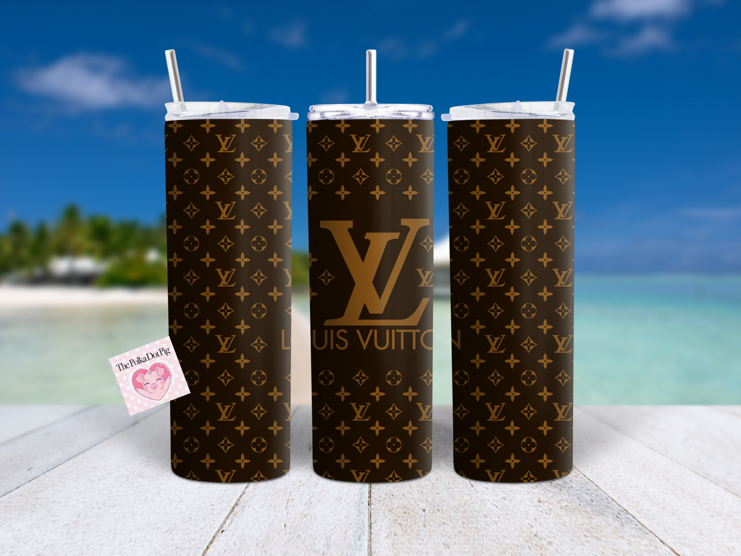 LV Brown and Gold Tumbler