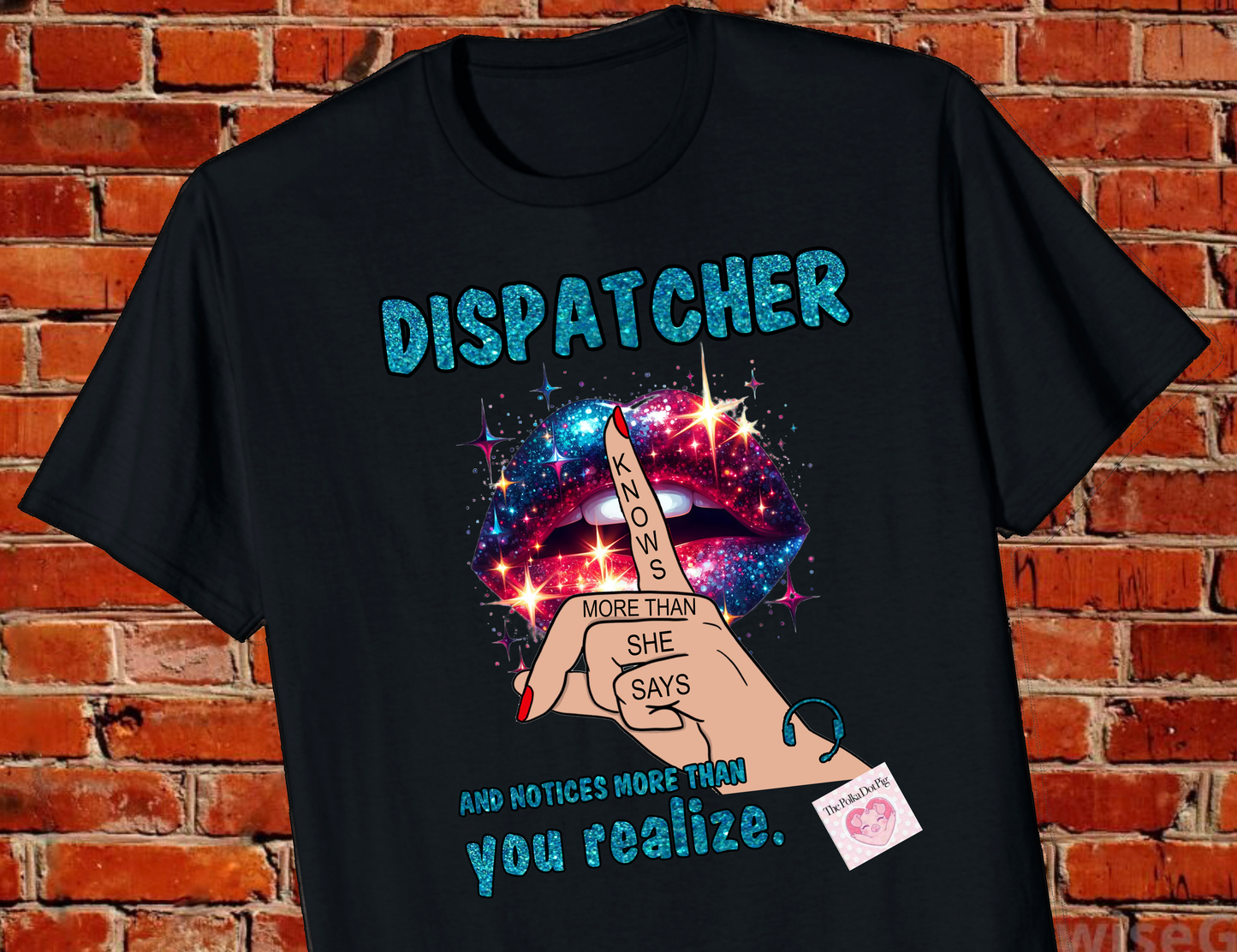 Dispatcher Glittery 911 Operator Tshirt