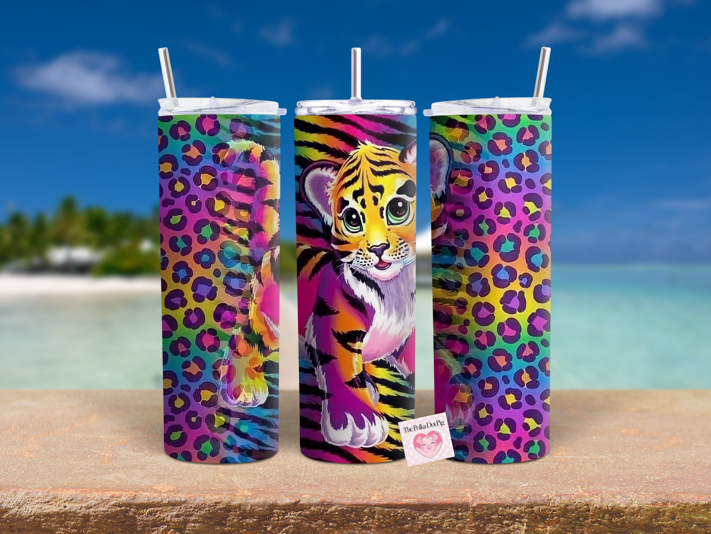 Colorful Leopard Lisa Frank Tumbler