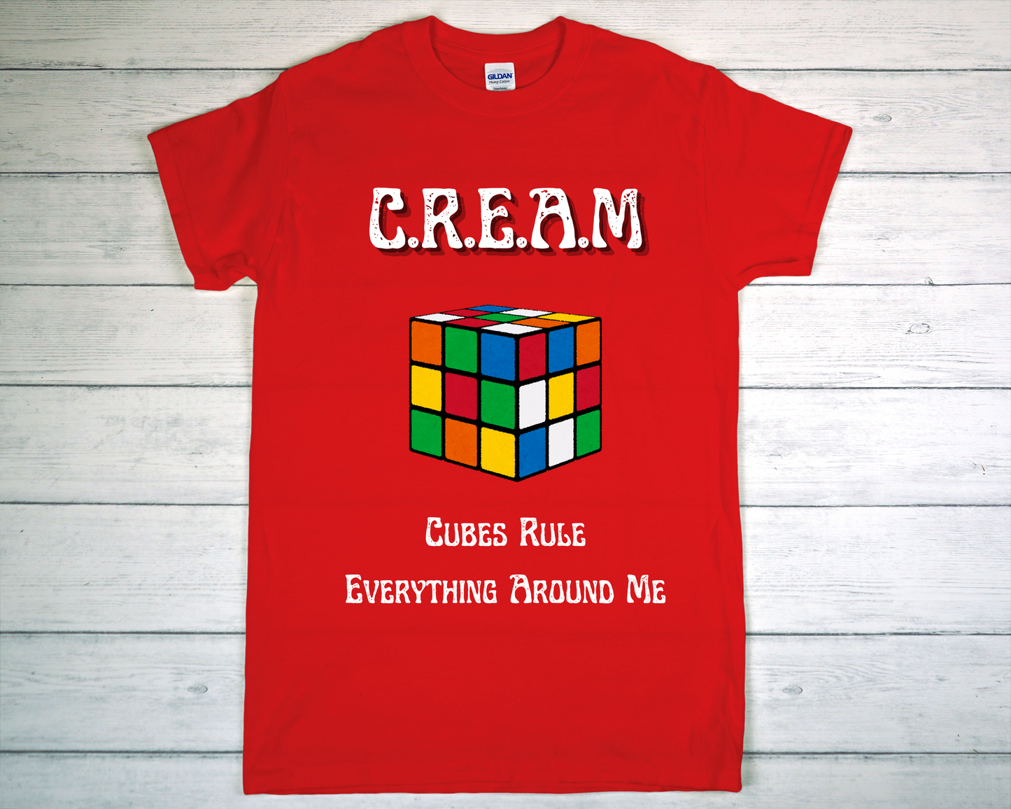Cream Acronym Cuber tee
