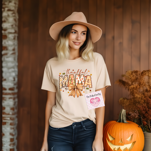 Thankful Mama bow shirt