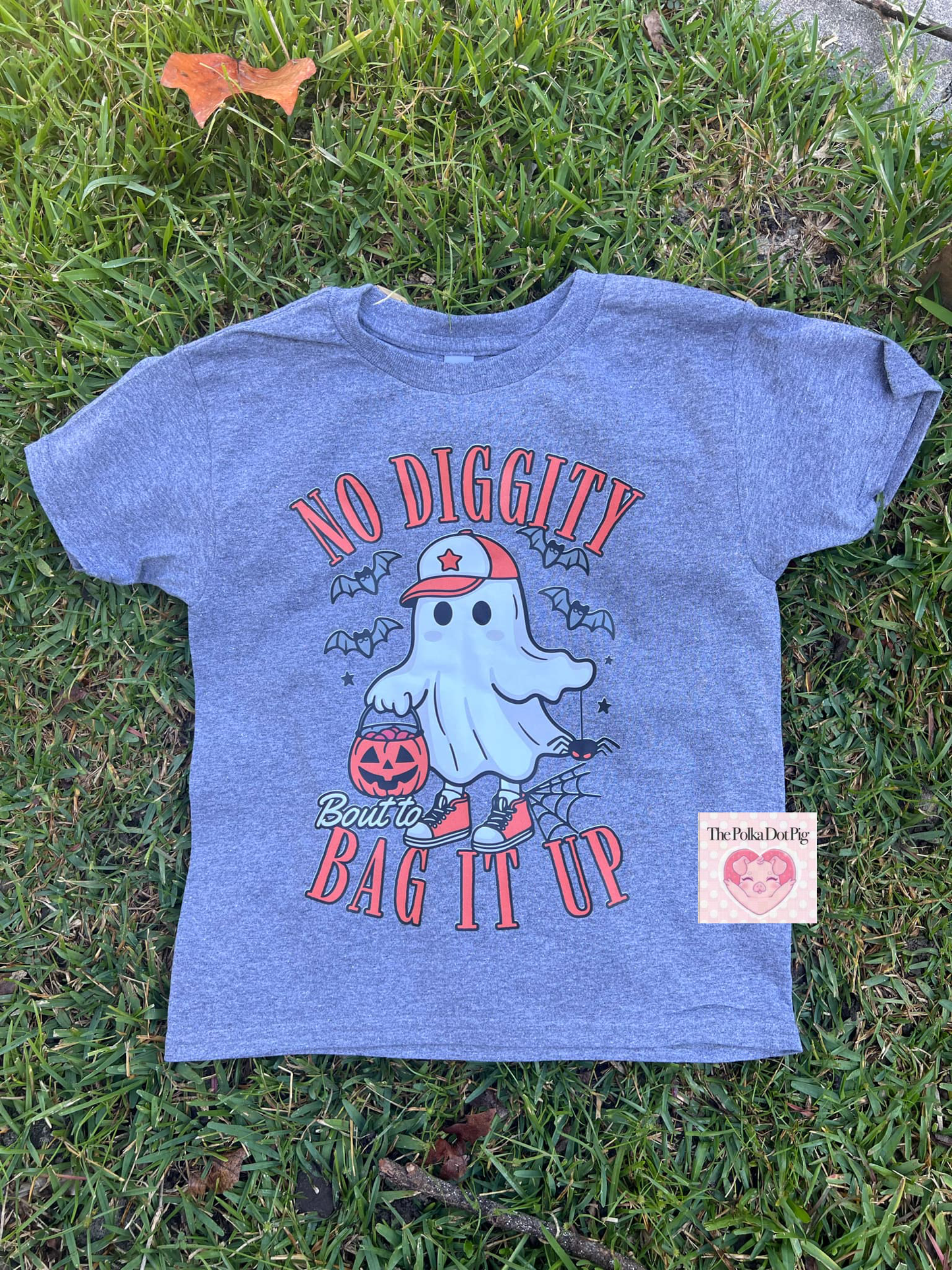 Ghost No Diggity Bout To Bag It Up Halloween Tee