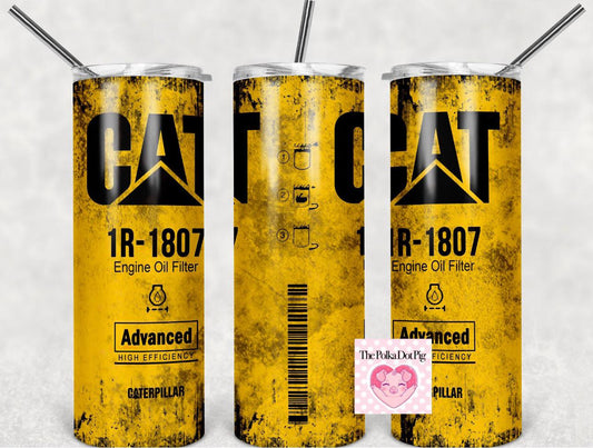CAT dirty oil look tumbler