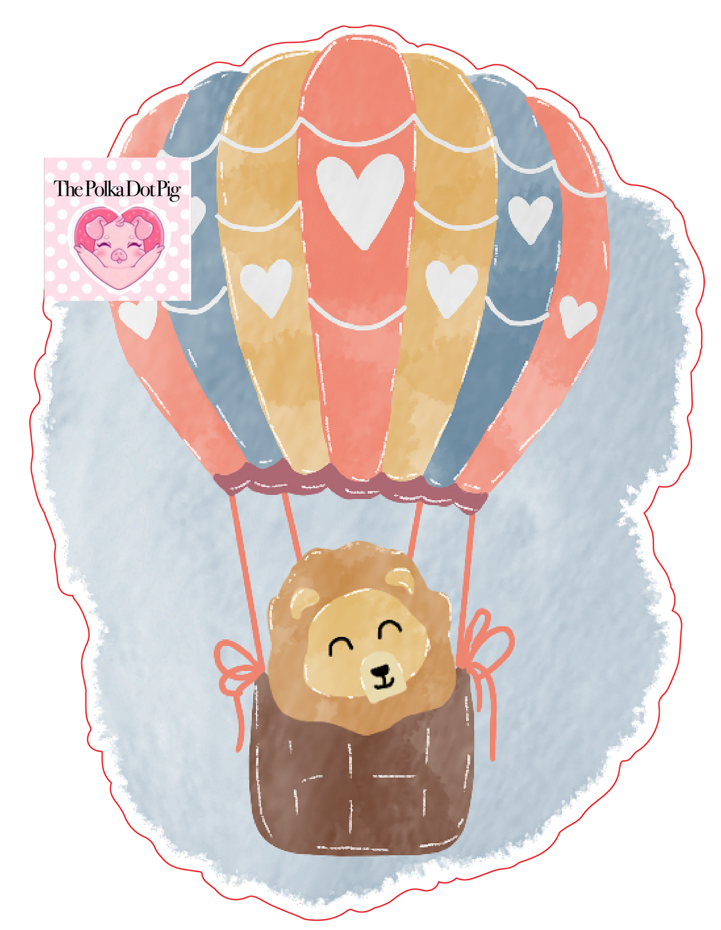 Lion in hot air balloon transfer only