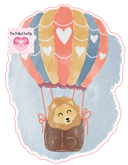 Lion in hot air balloon transfer only