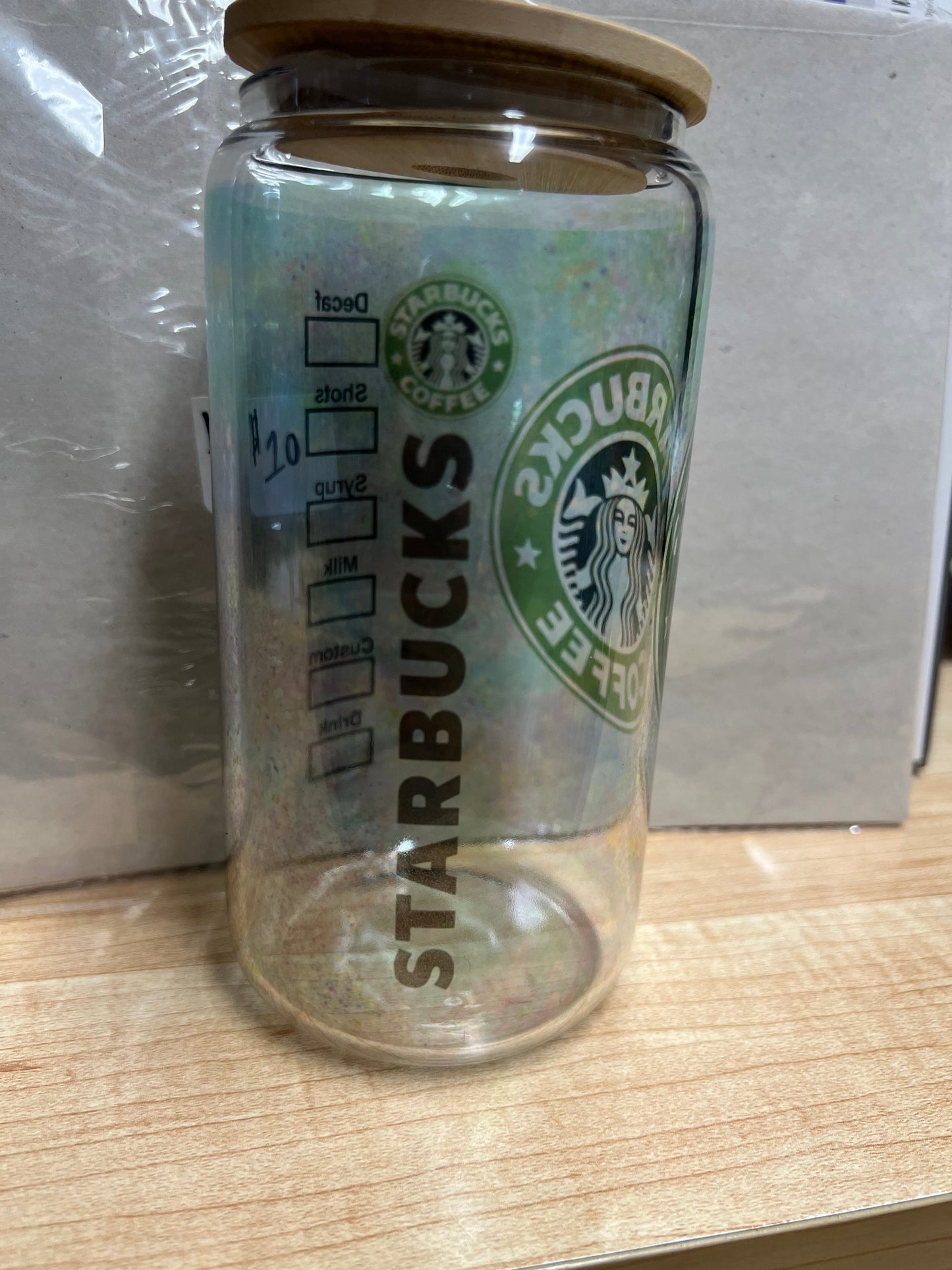 Glass Starbucks tumbler