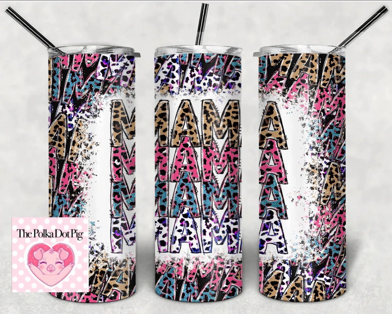 Repeating Mama Leopard tumbler